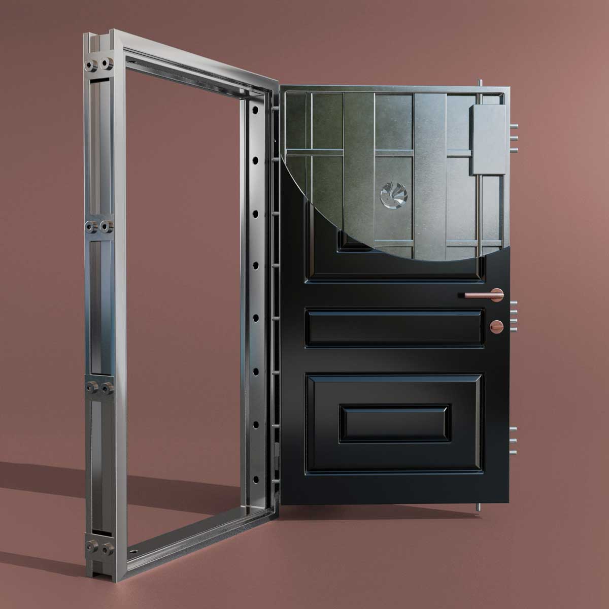 درب ضد سرقت در ورودی ساختمان مسکونی با طراحی مقاوم